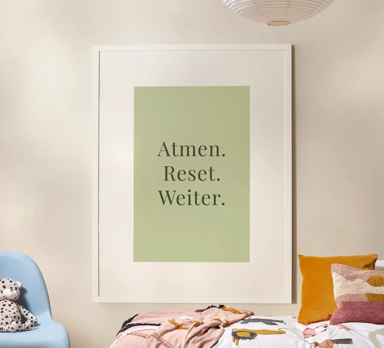 Atmen. Reset. Weiter. - Achtsamkeit hahnemühle de Typo Designs