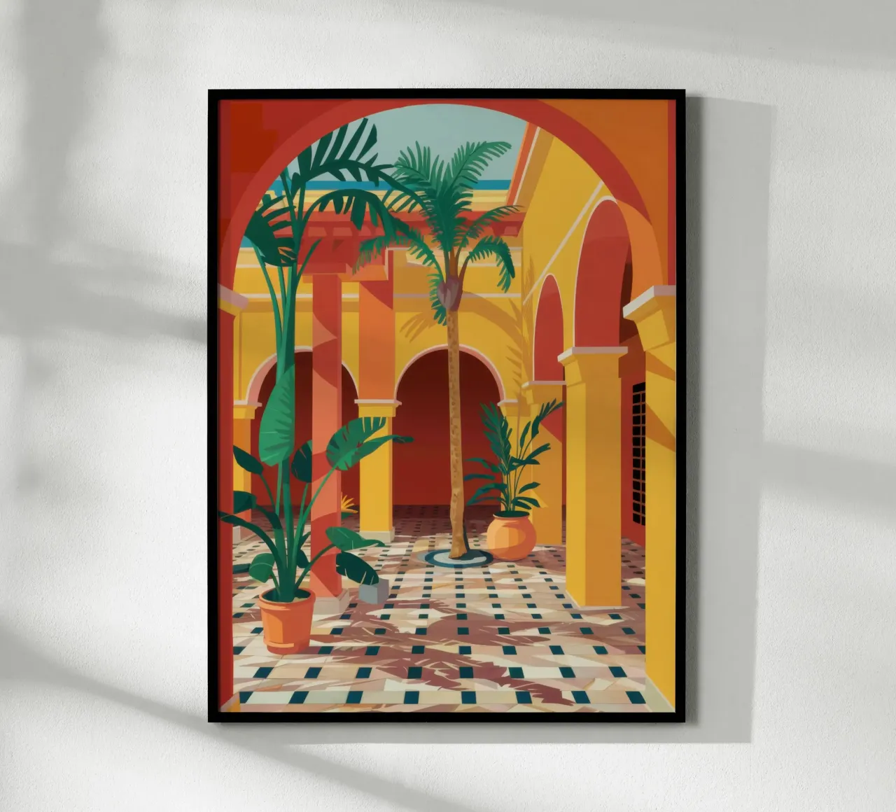 Gewölbter Innenhof Oase Poster von Pale Aura