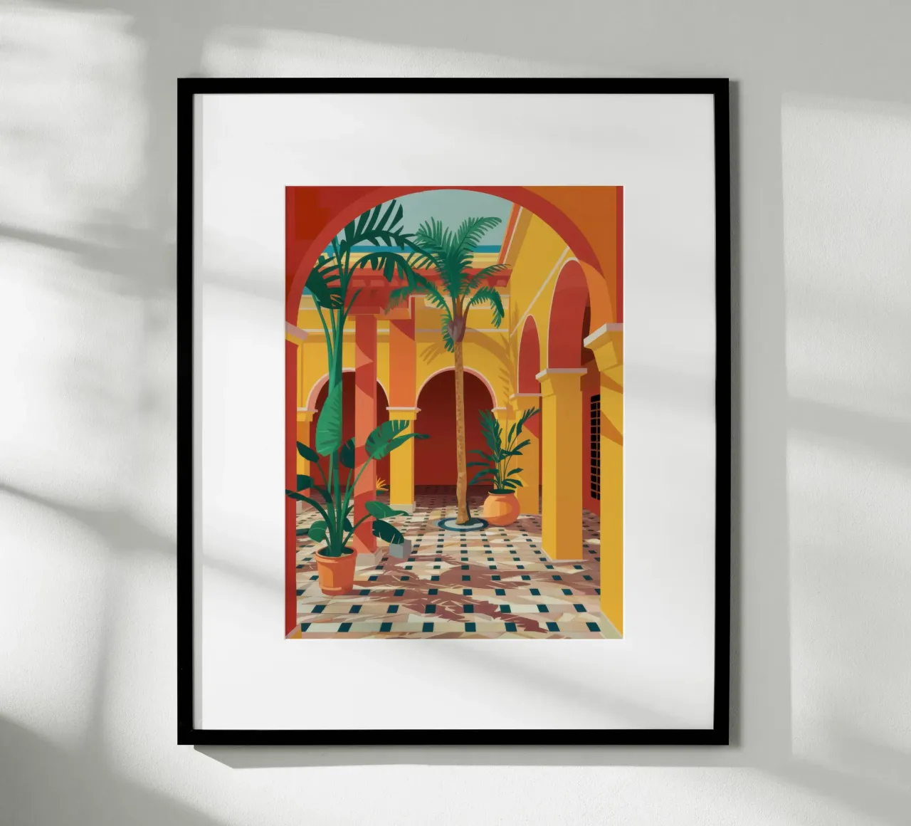 Gewölbter Innenhof Oase Poster von Pale Aura