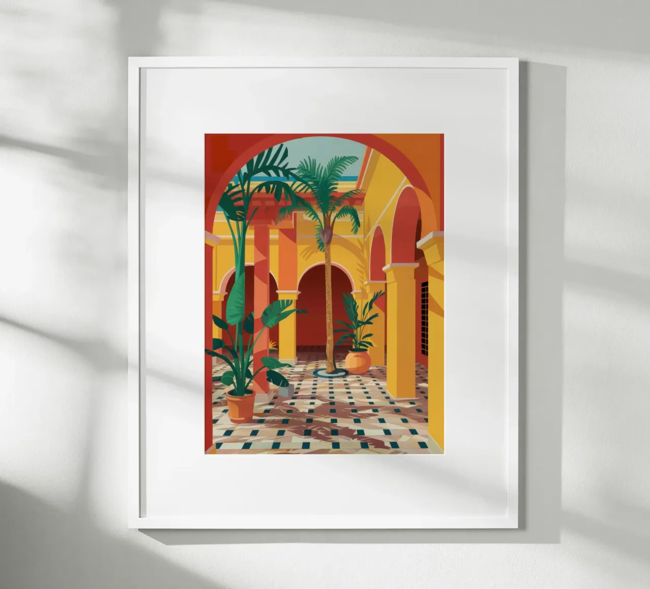 Gewölbter Innenhof Oase Poster von Pale Aura