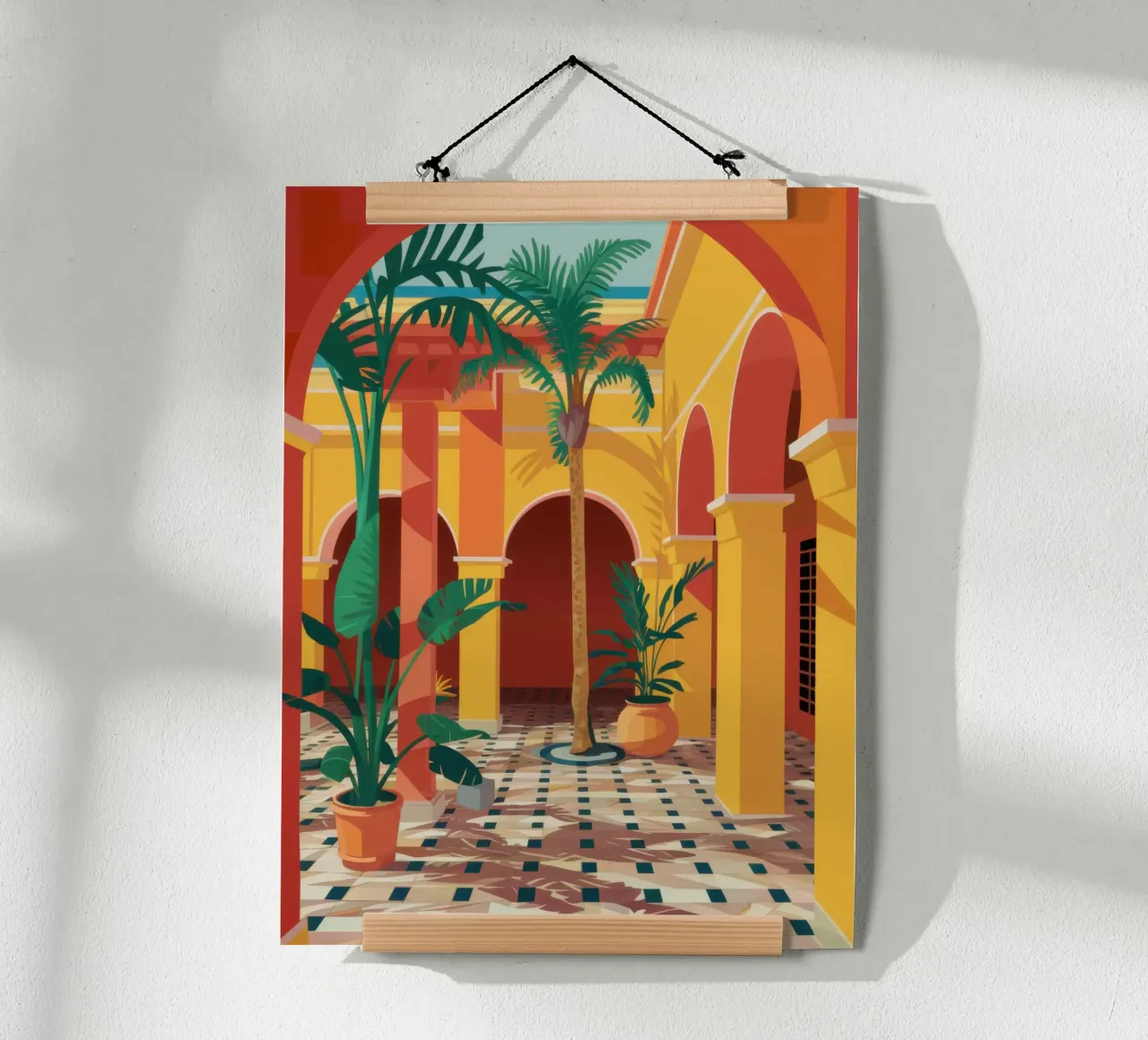 Gewölbter Innenhof Oase Poster von Pale Aura