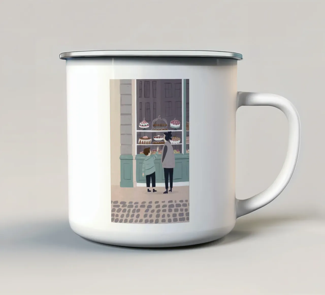 Vetrinista di panetteria tazza in smalto da Pale Aura