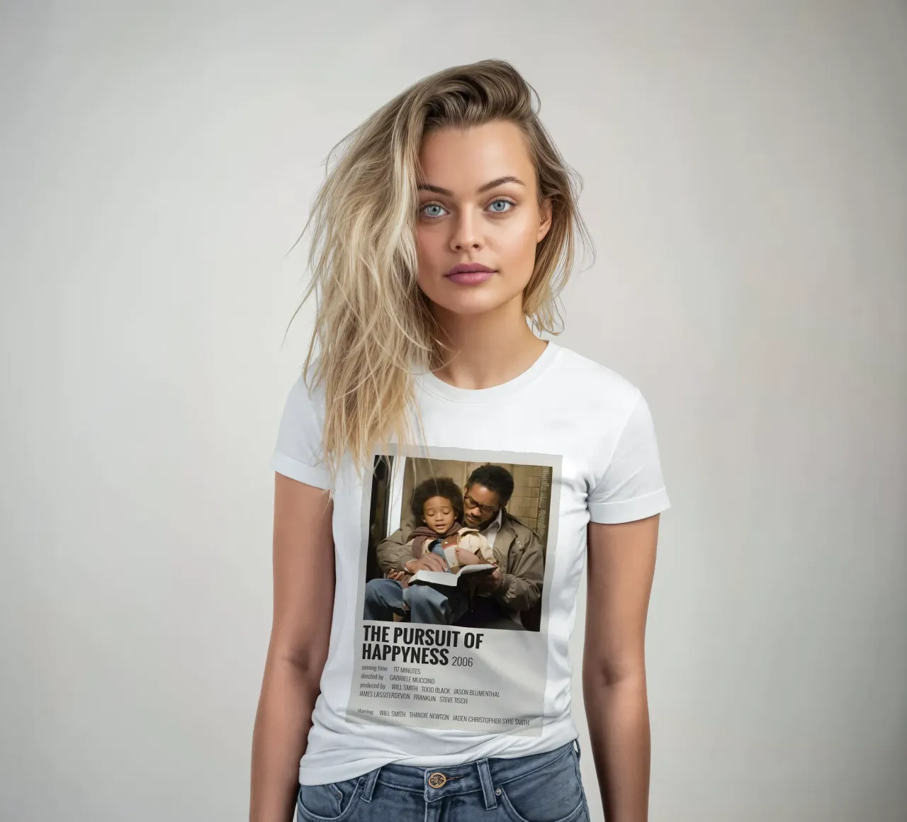 THE PURSUIT OF HAPPYNESS 2006 women's fitted t-shirt by MVFminimalist