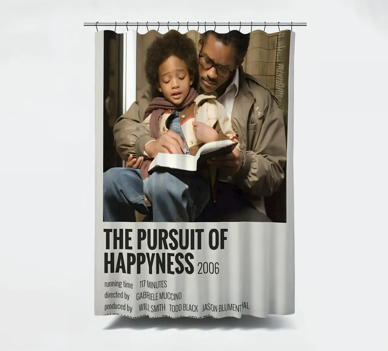 THE PURSUIT OF HAPPYNESS 2006 shower curtain by MVFminimalist