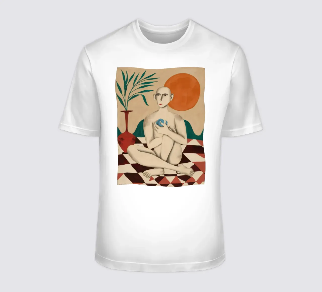 Pavimento a scacchi nudo t-shirt da Pale Aura