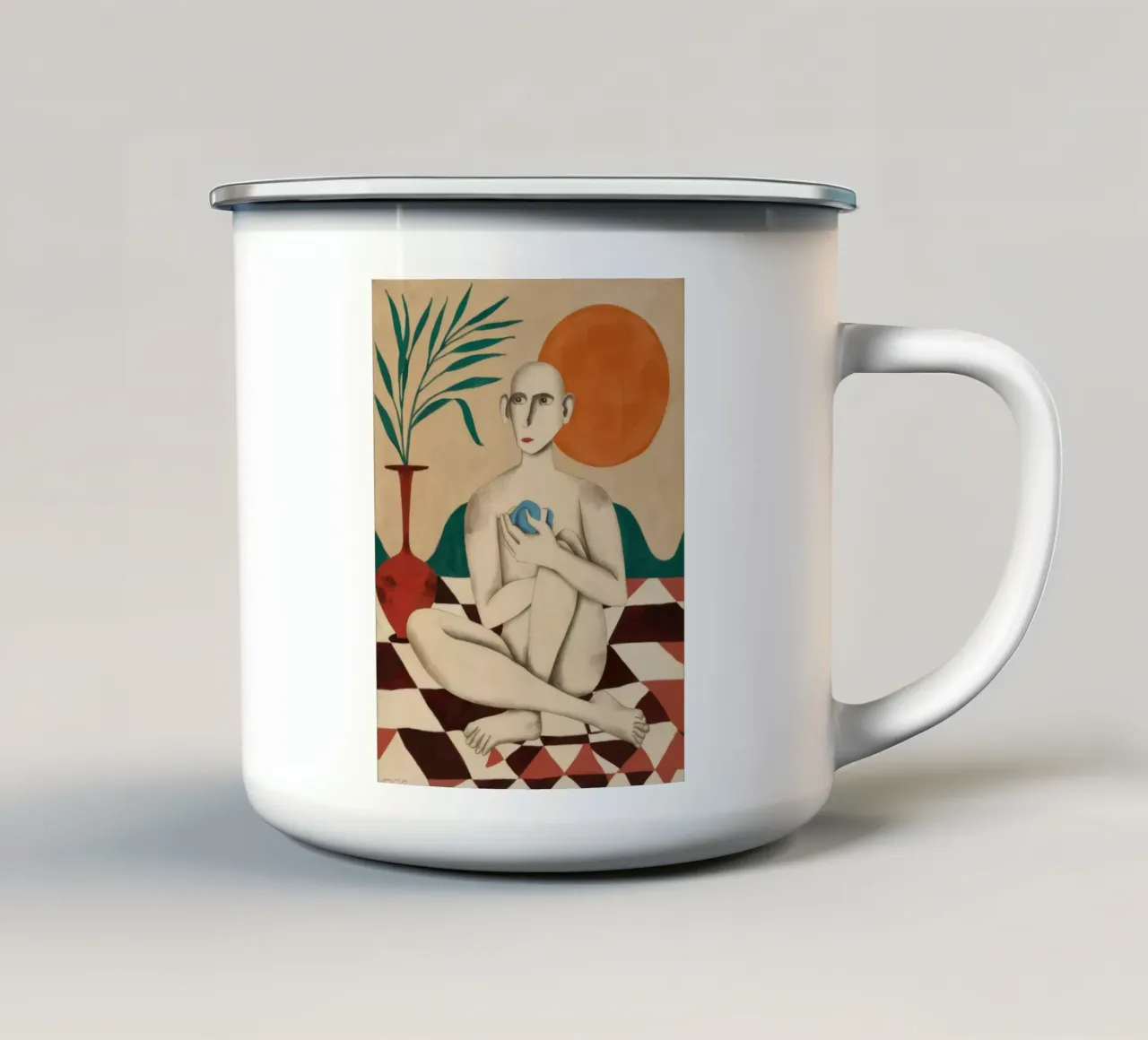 Pavimento a scacchi nudo tazza in smalto da Pale Aura