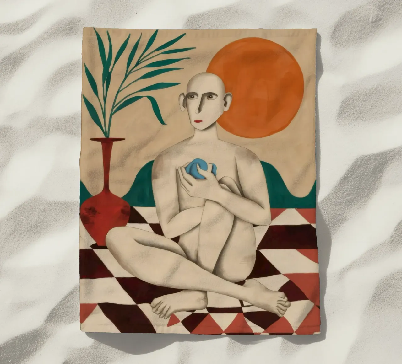 Pavimento a scacchi nudo telo mare da Pale Aura