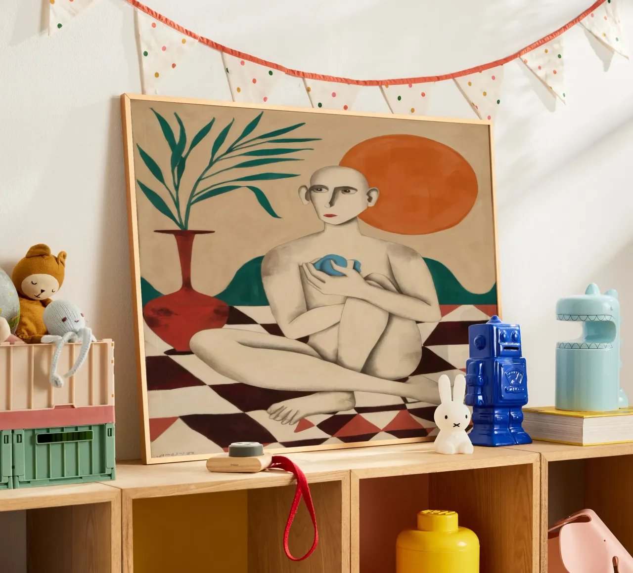 Pavimento a scacchi nudo poster con telaio in plastica da Pale Aura