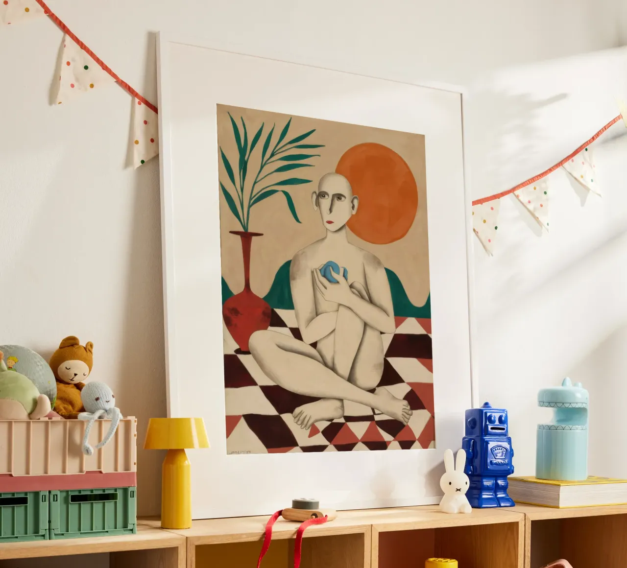 Pavimento a scacchi nudo poster con telaio in plastica da Pale Aura