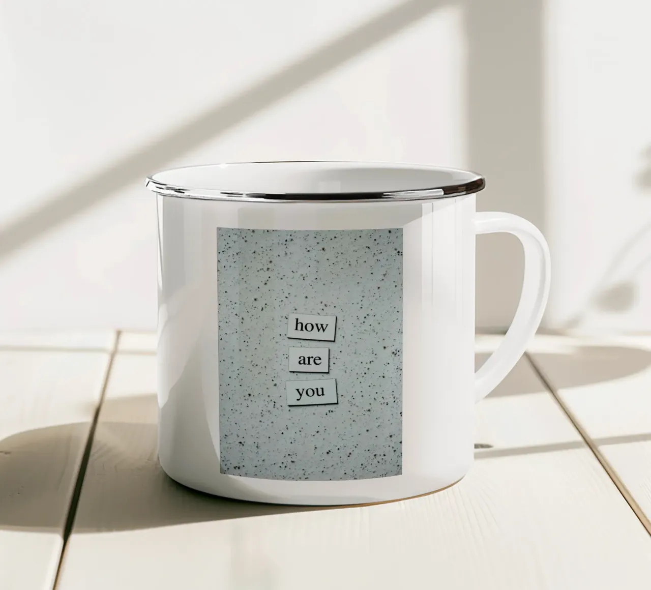 HOW ARE YOU? tazza in smalto da Einfach Uebel