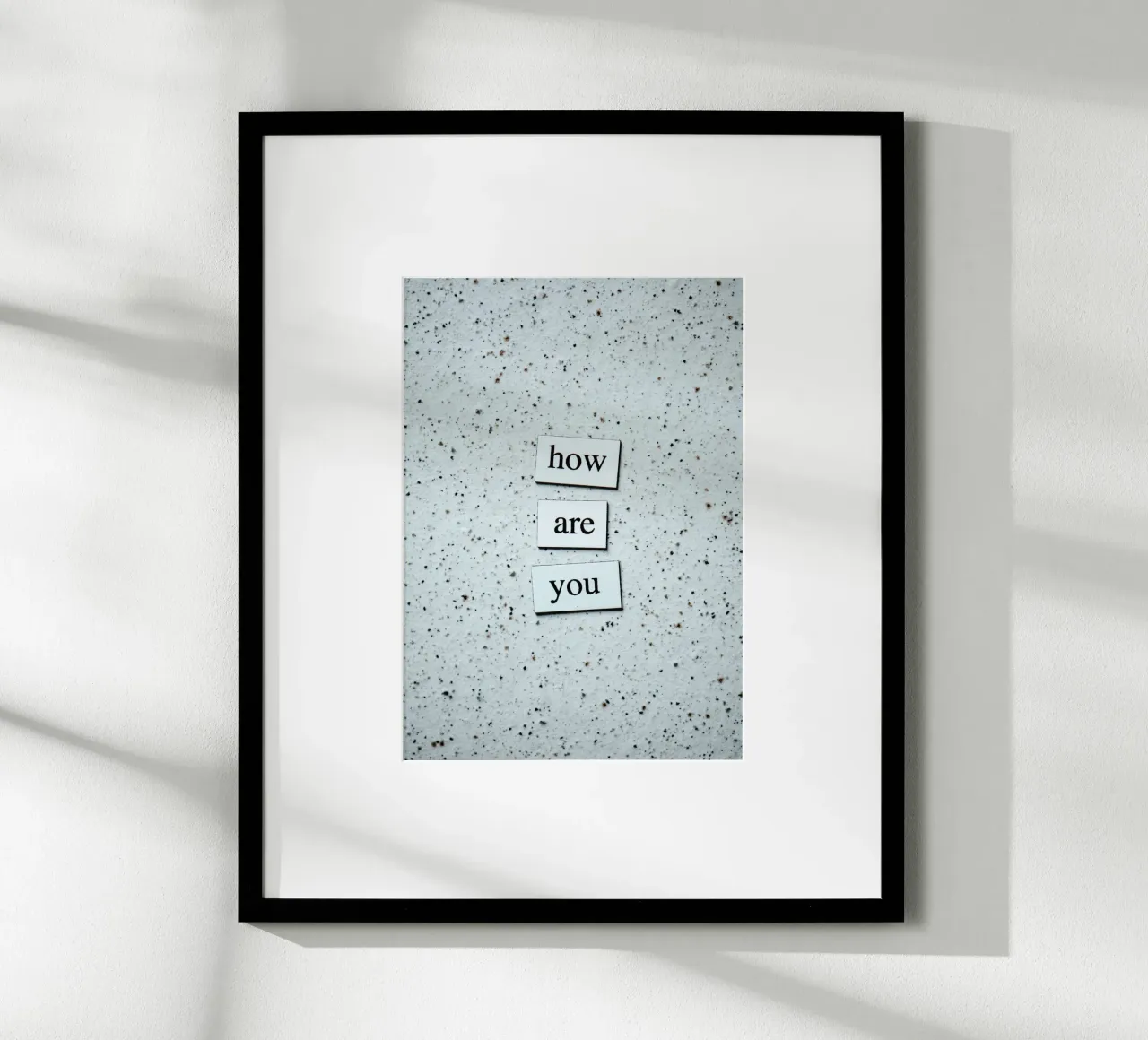 HOW ARE YOU? poster con telaio in legno da Einfach Uebel