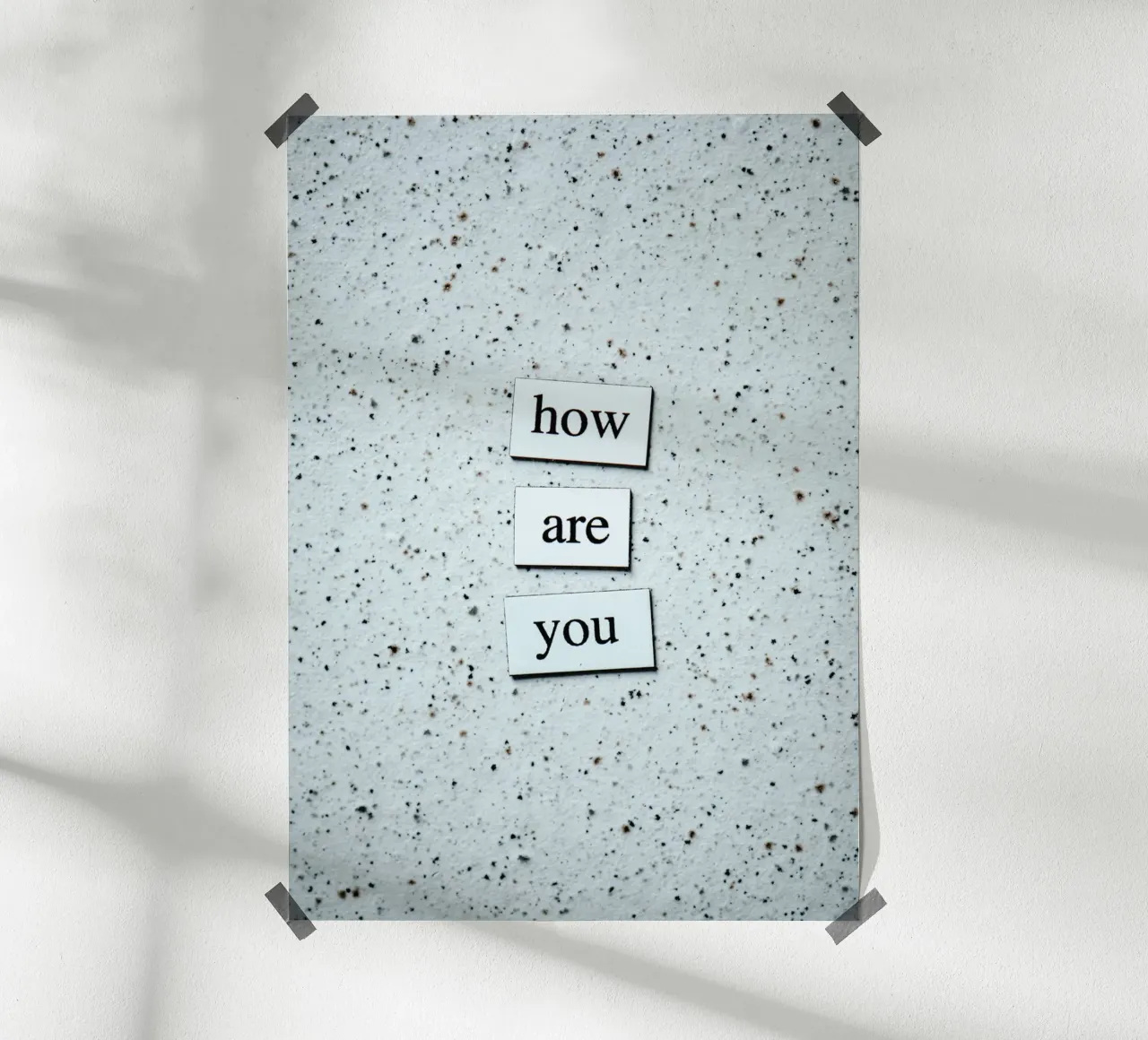 HOW ARE YOU? poster con telaio in legno da Einfach Uebel