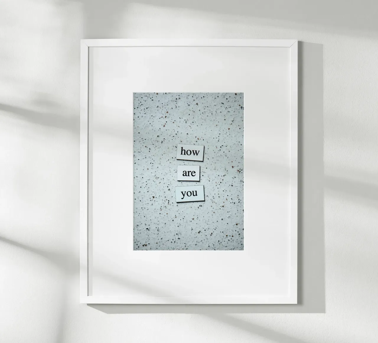 HOW ARE YOU? poster con telaio in legno da Einfach Uebel