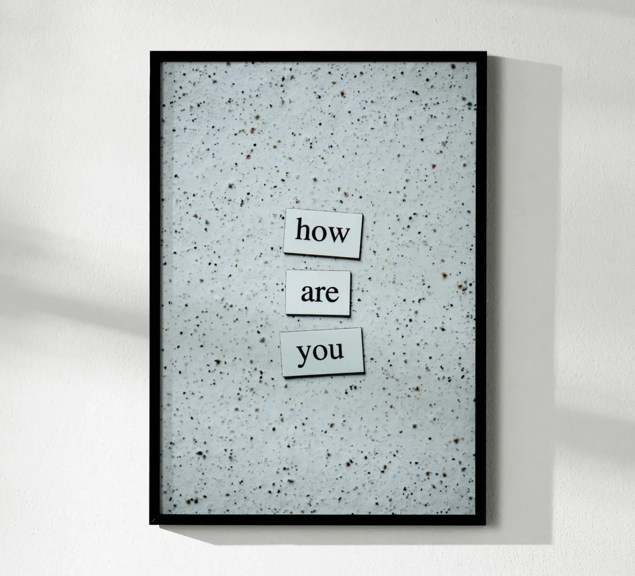 HOW ARE YOU? poster con telaio in legno da Einfach Uebel
