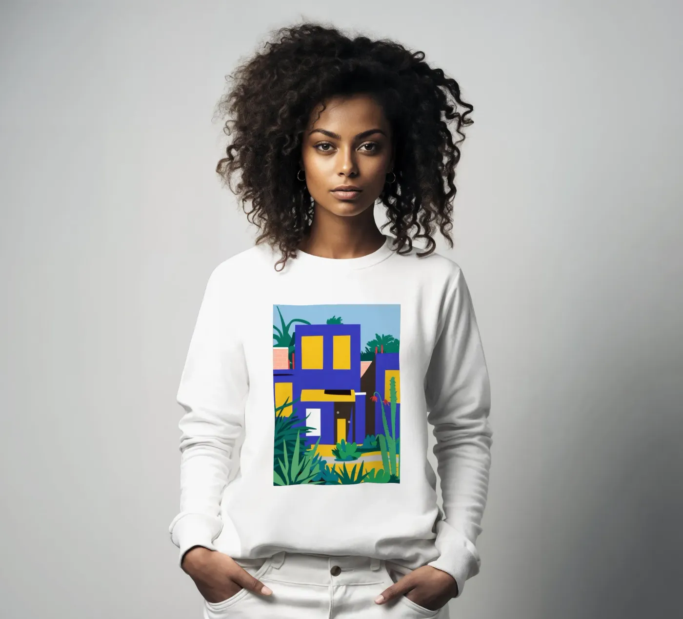 Blaues Gebäude bei Nacht Sweatshirt von Pale Aura