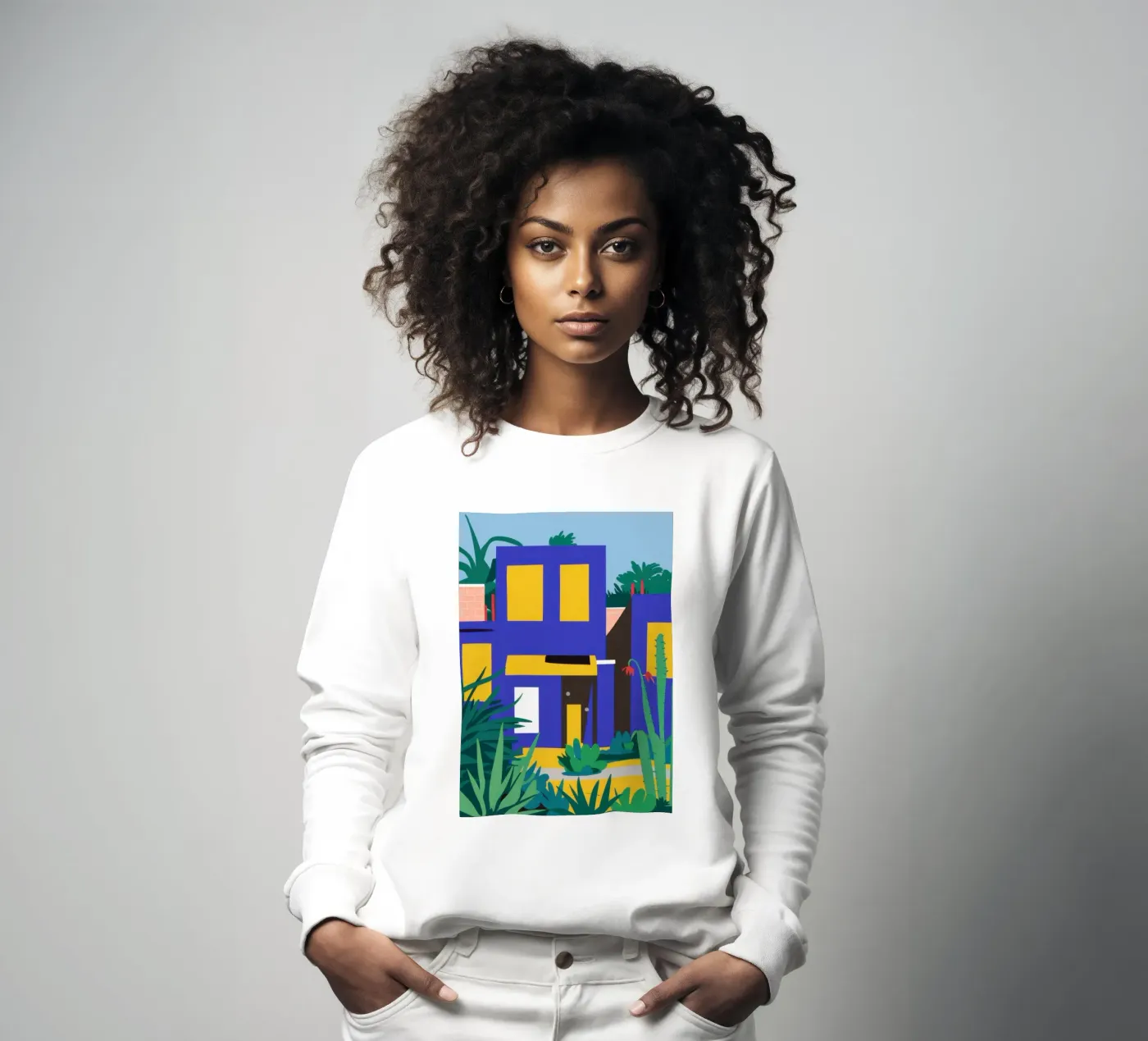 Blaues Gebäude bei Nacht Sweatshirt von Pale Aura