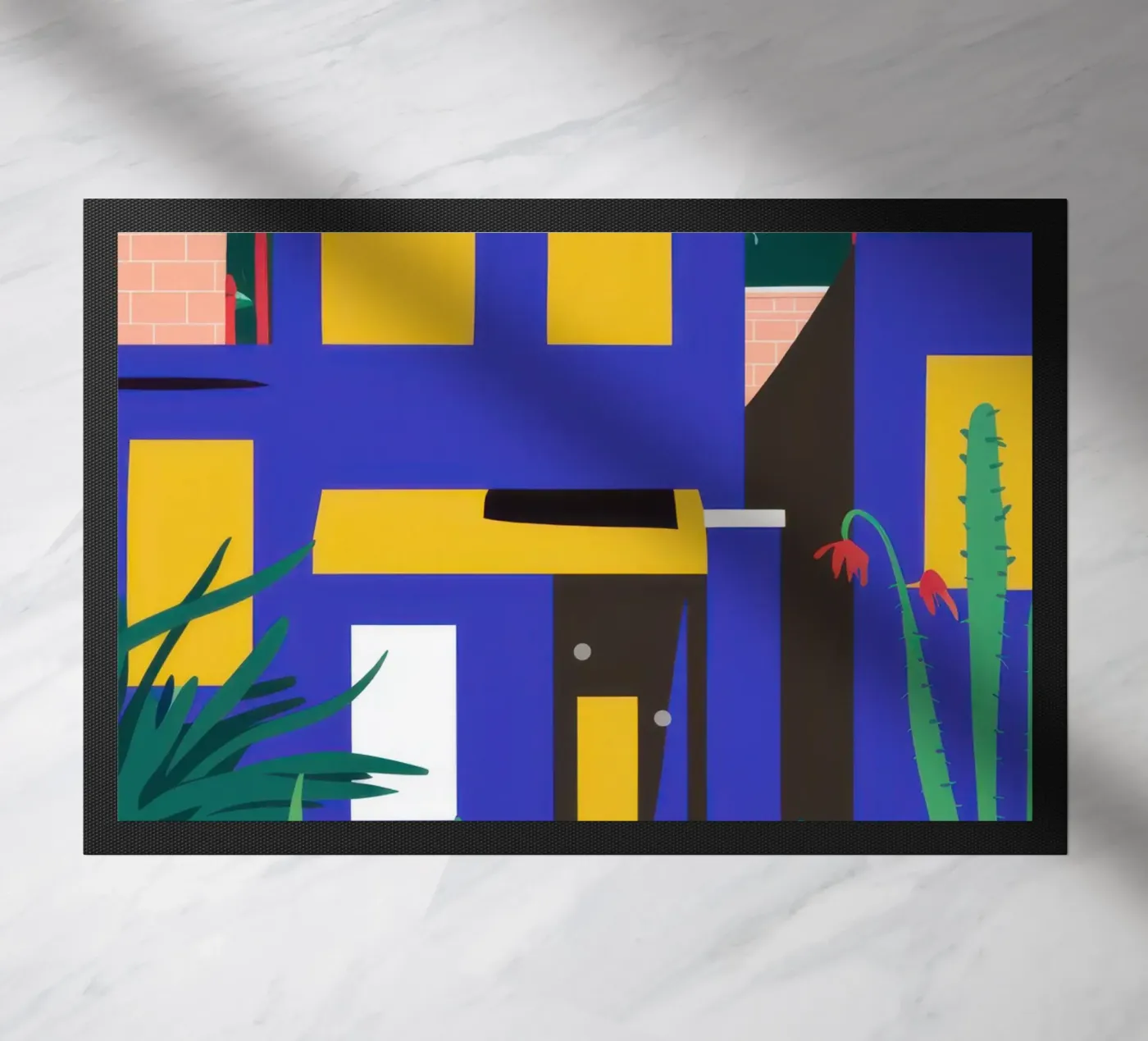 Nacht Blauw Gebouw deurmat van Pale Aura