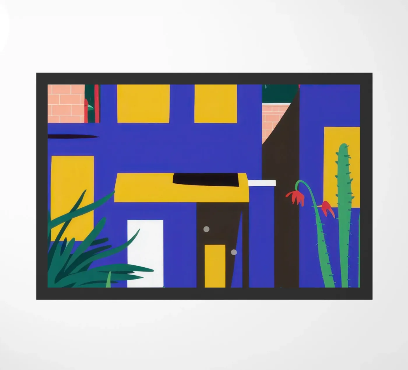 Nacht Blauw Gebouw deurmat van Pale Aura