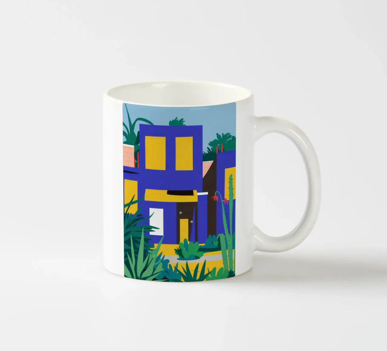 Nighttime Blue Building ceramic mug by Pale Aura