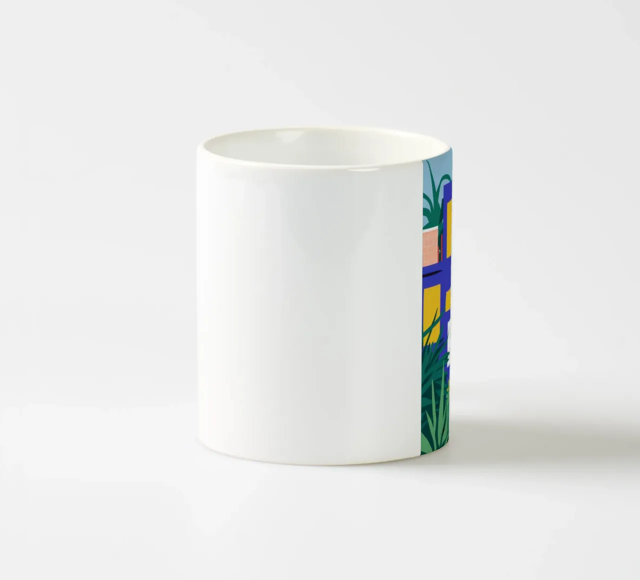 Nighttime Blue Building ceramic mug by Pale Aura