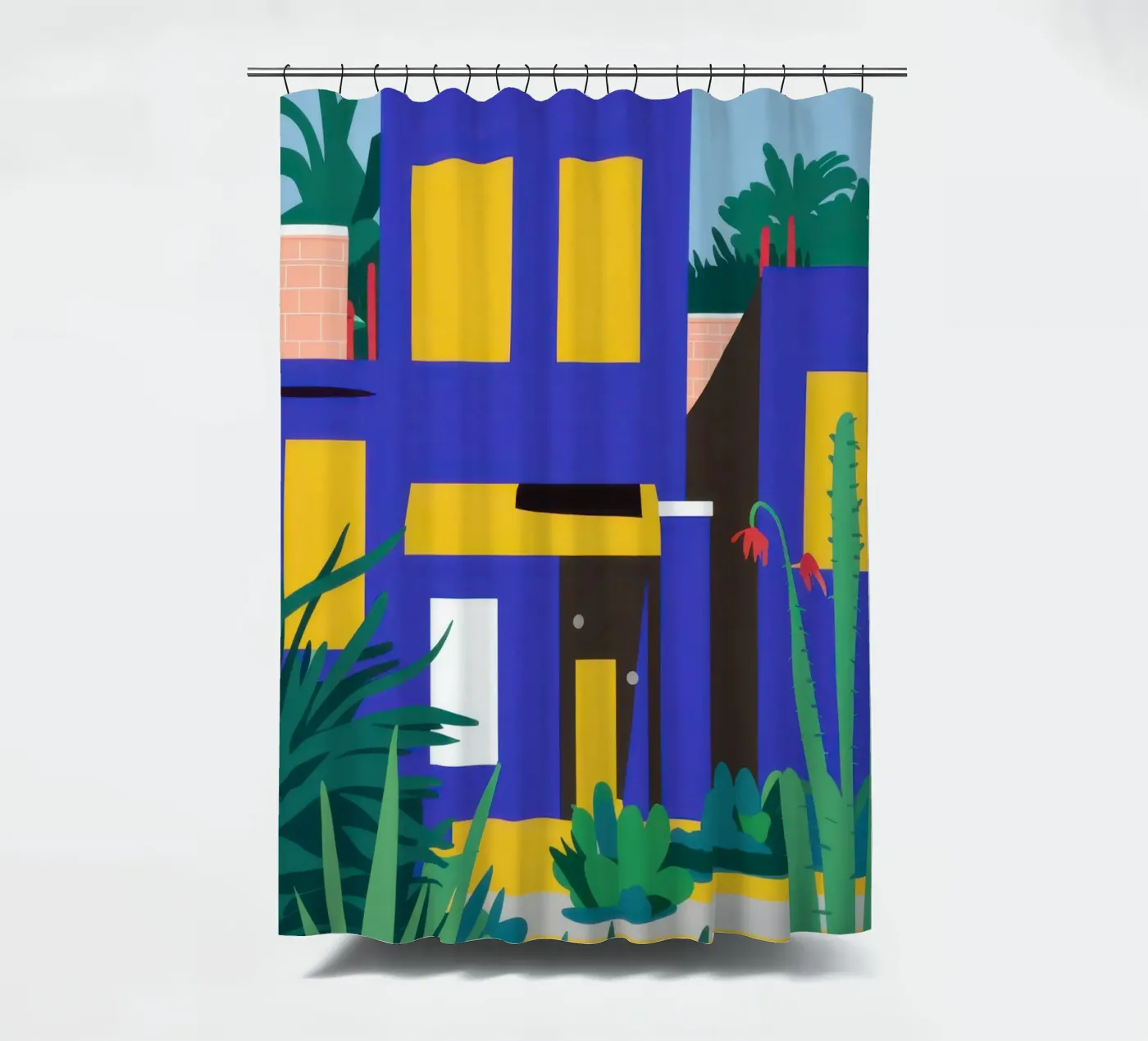 Edificio blu notturno tenda da doccia da Pale Aura