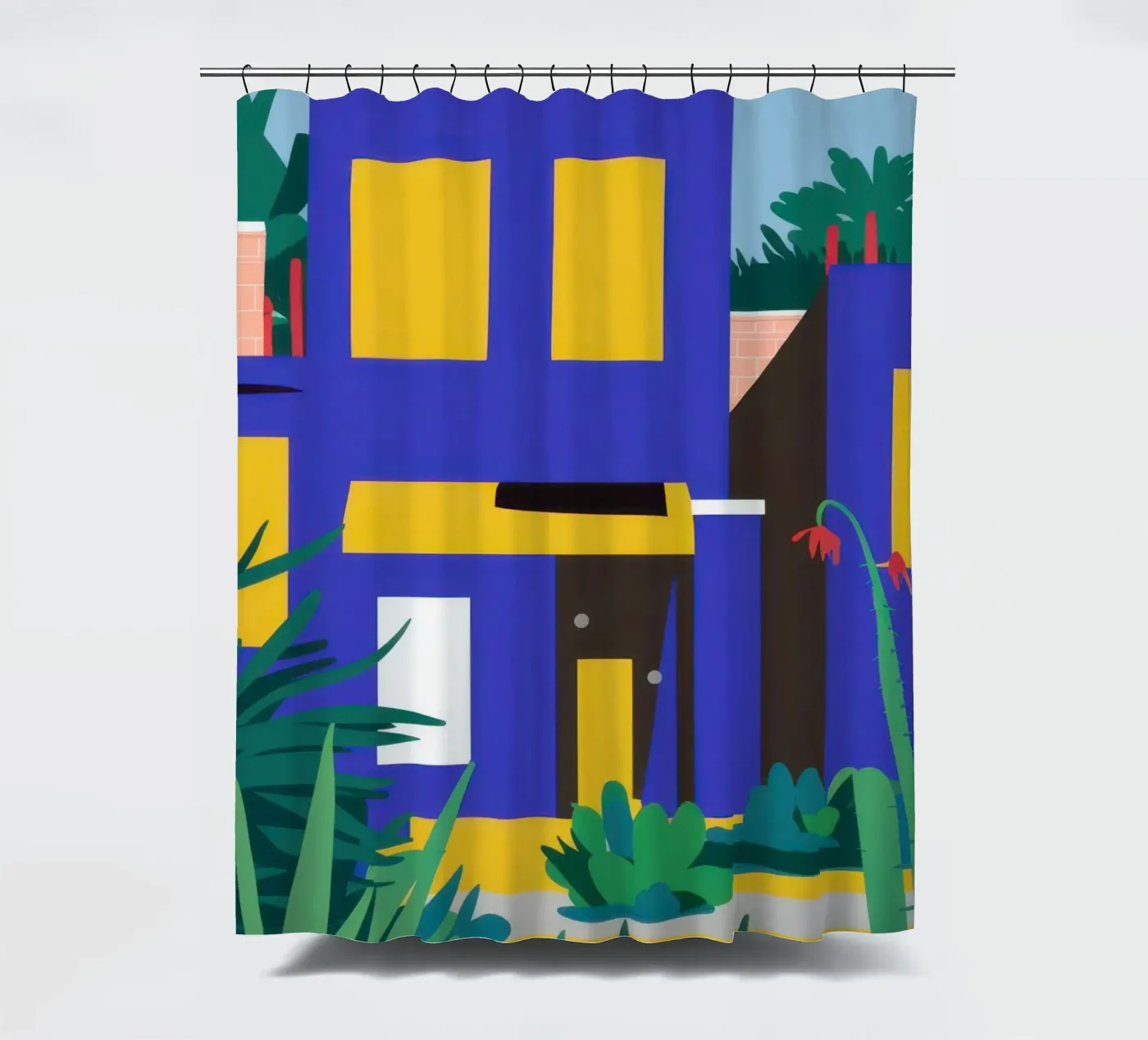 Edificio blu notturno tenda da doccia da Pale Aura