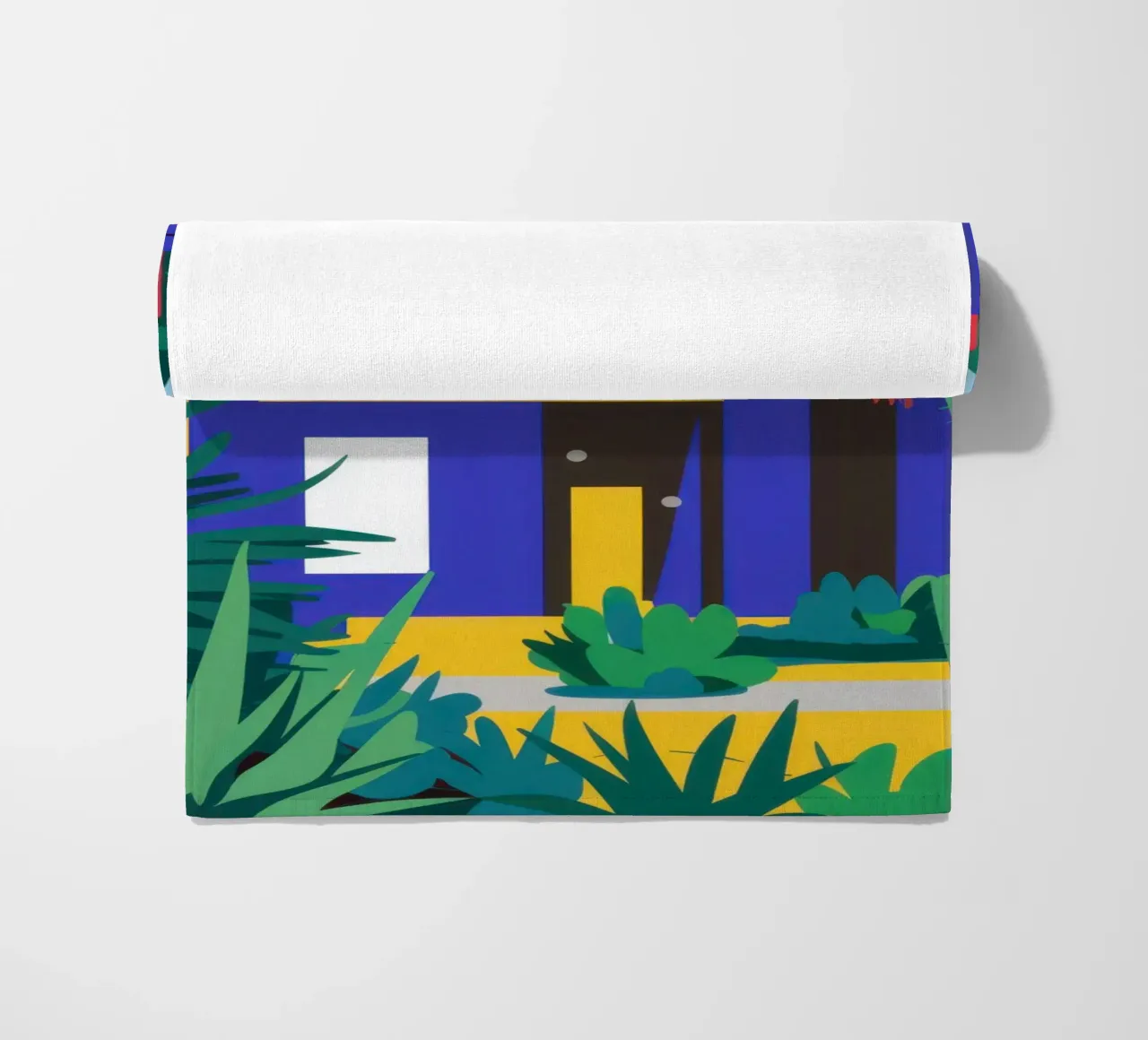 Nacht Blauw Gebouw strandhanddoek van Pale Aura