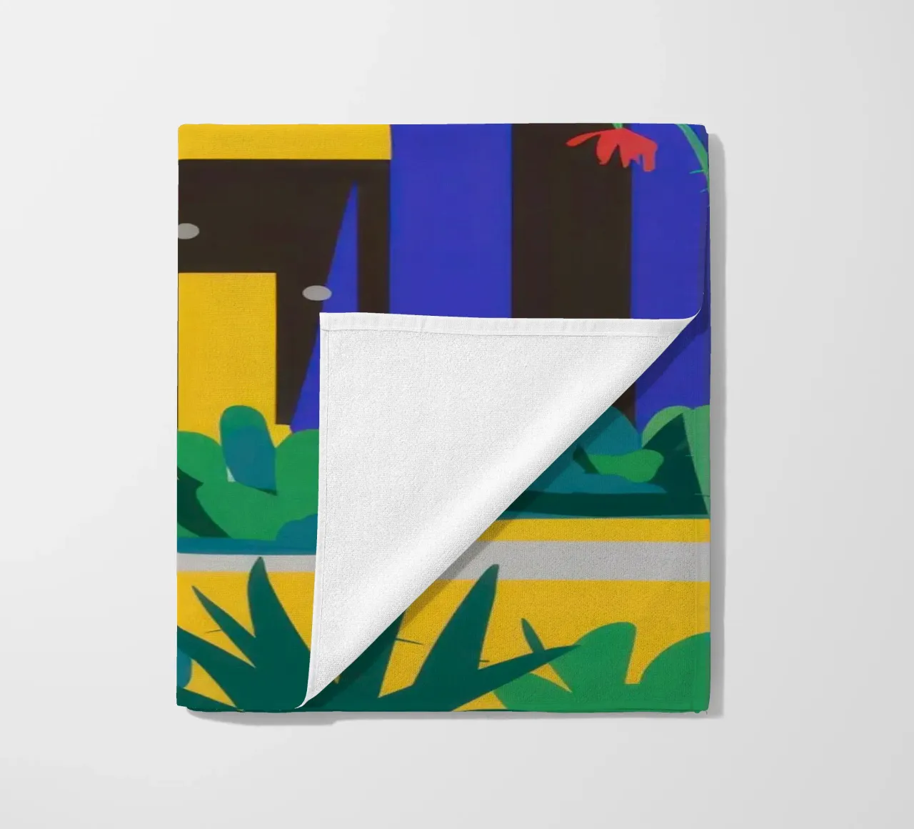 Nacht Blauw Gebouw strandhanddoek van Pale Aura