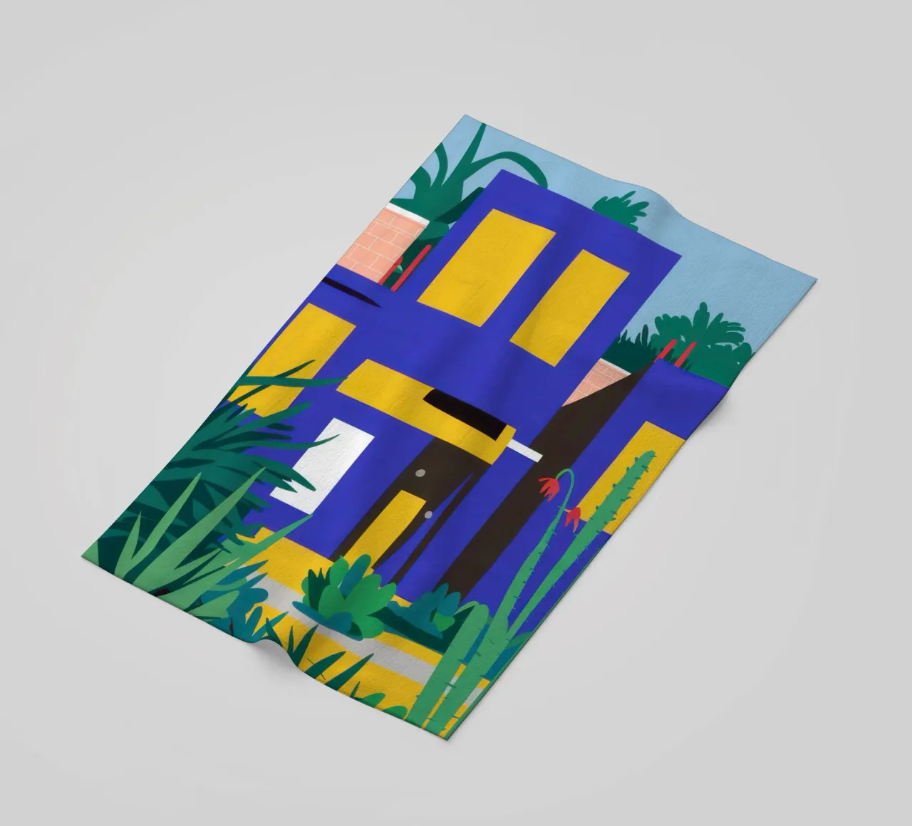 Nacht Blauw Gebouw strandhanddoek van Pale Aura