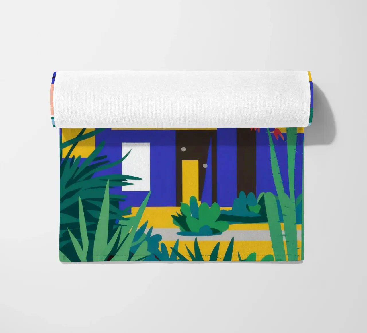 Nacht Blauw Gebouw strandhanddoek van Pale Aura