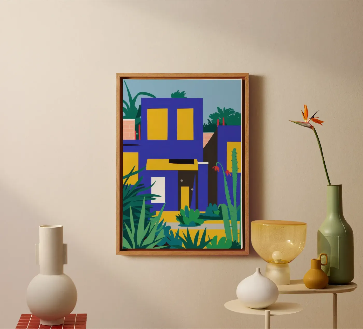 Blaues Gebäude bei Nacht Leinwand von Pale Aura