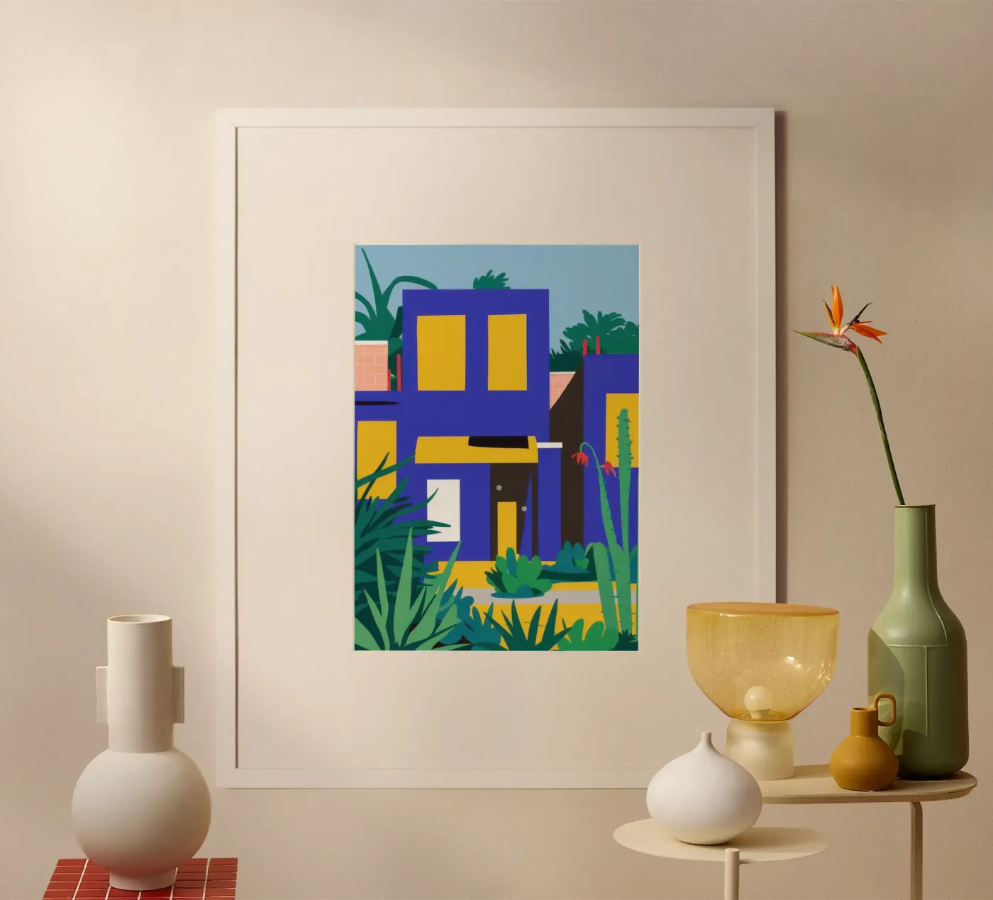 Blaues Gebäude bei Nacht Poster von Pale Aura