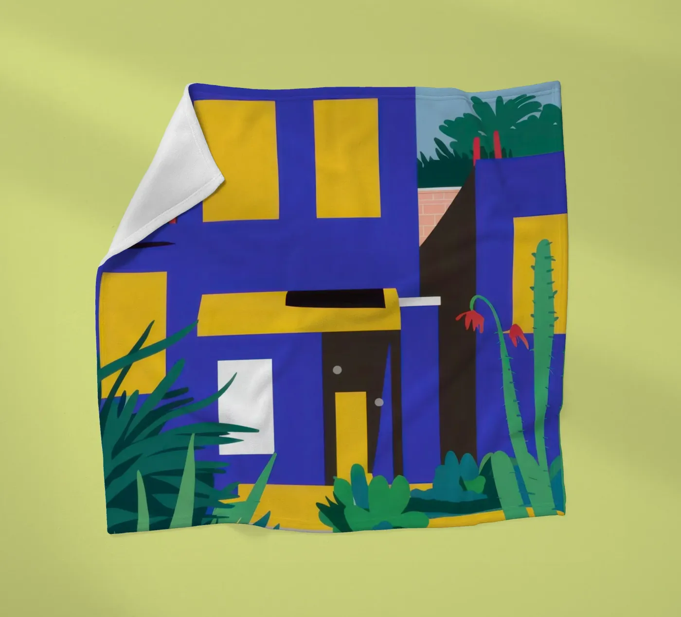 Blaues Gebäude bei Nacht Fleecedecke von Pale Aura