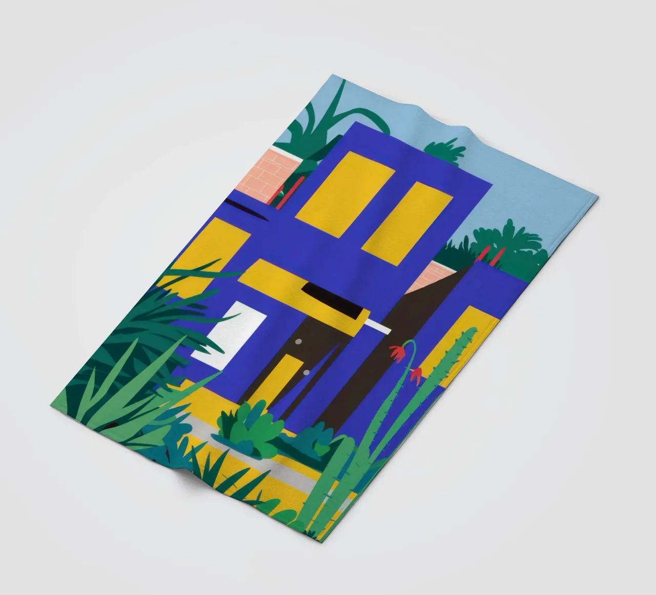 Nighttime Blue Building fleece blanket by Pale Aura