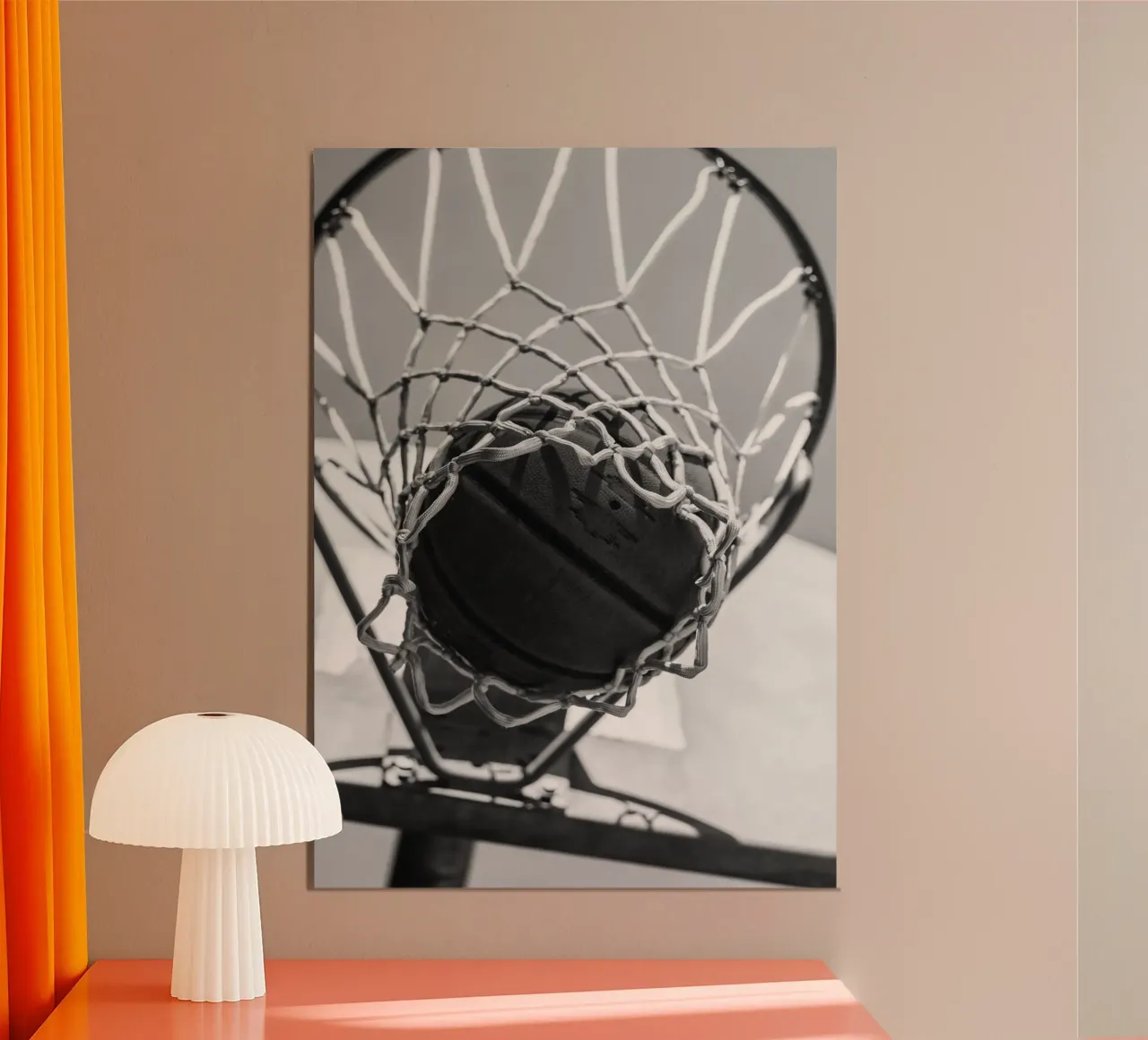 Pallacanestro poster con telaio in legno da maluniq