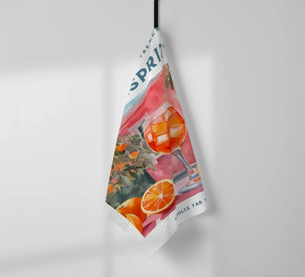 Italian Summer - Aperol Spritz tea towel by maluniq