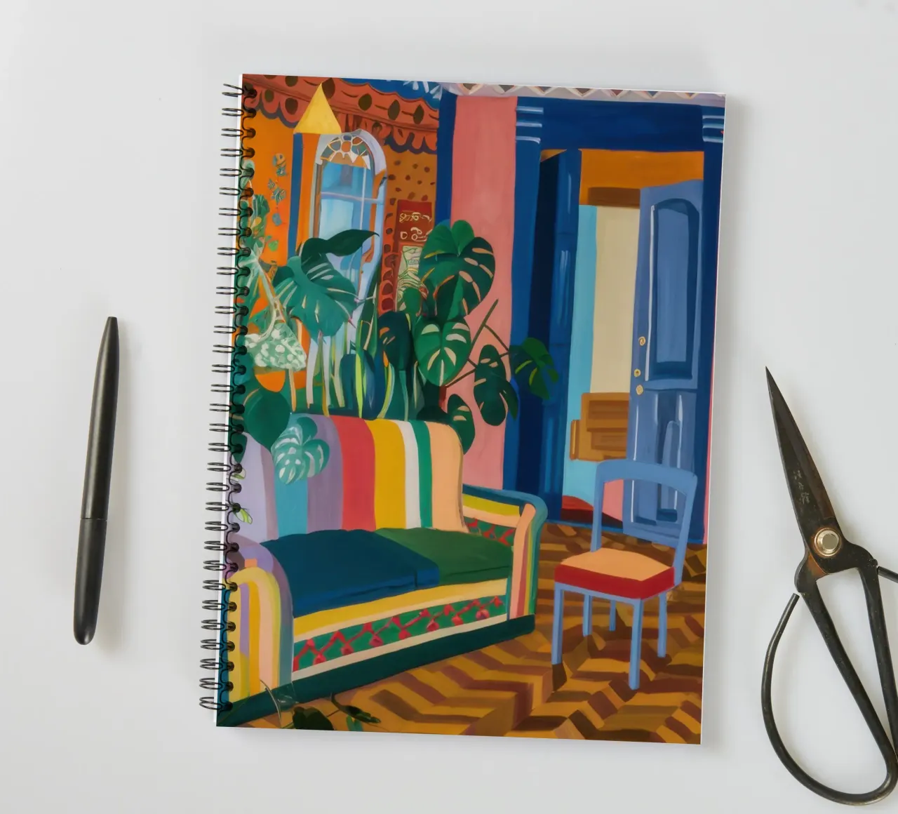Vibrant Reading Room spiral notebook by Pale Aura