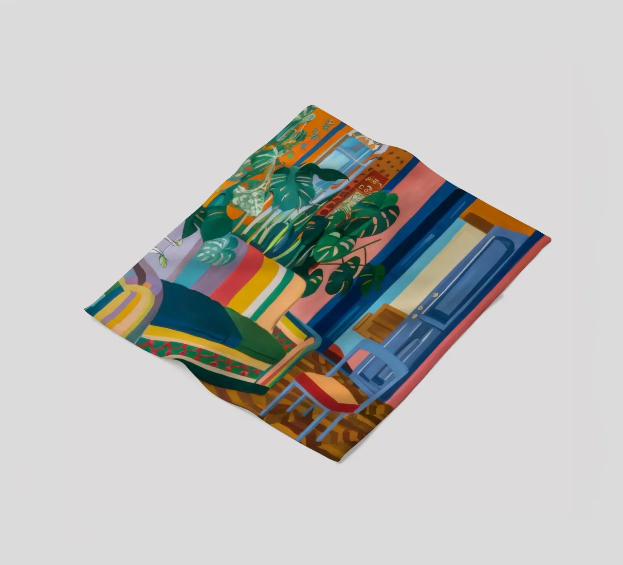 Vibrant Reading Room fleece blanket by Pale Aura