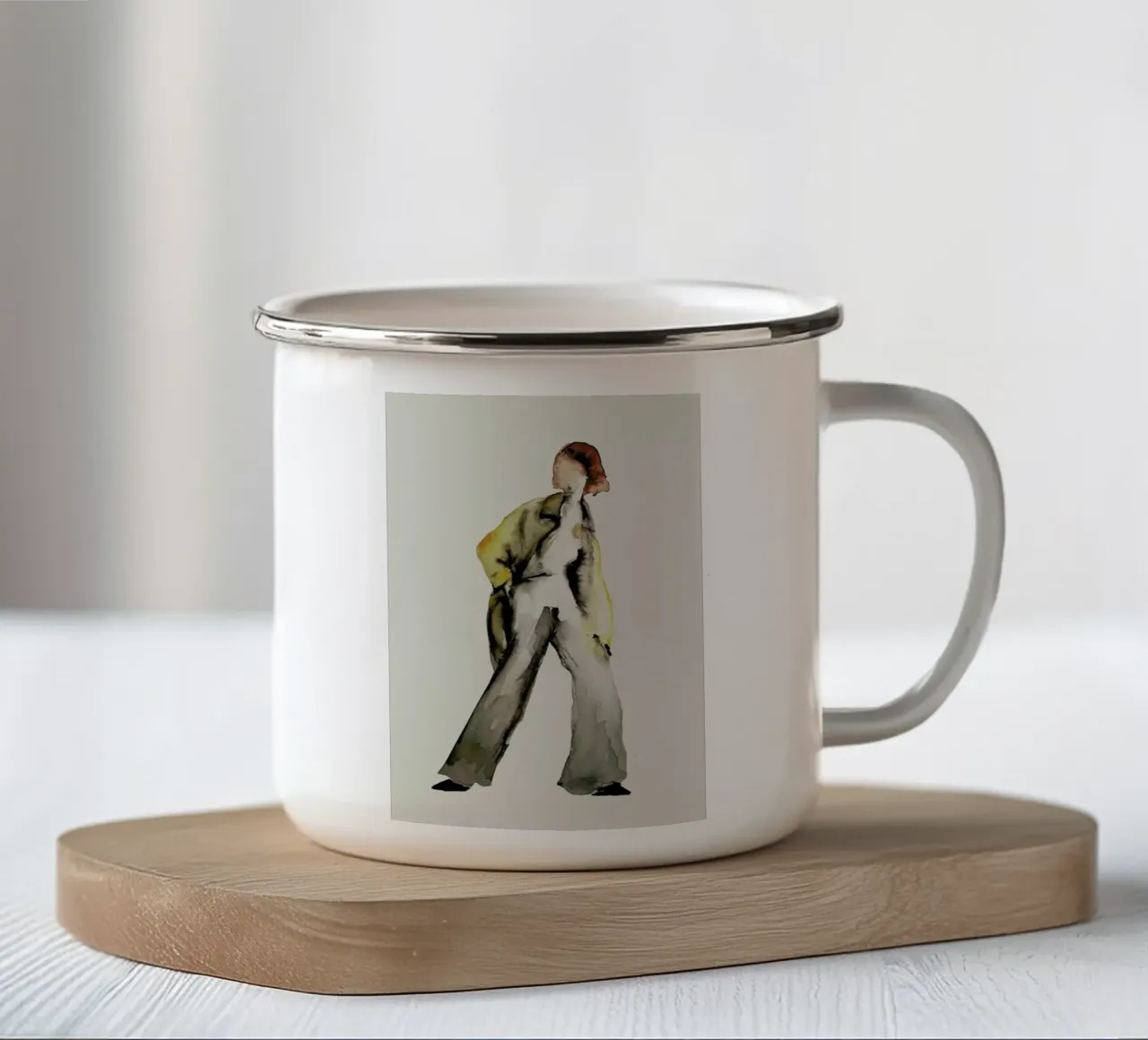Yellow Coat tazza in smalto da XOXO Arte