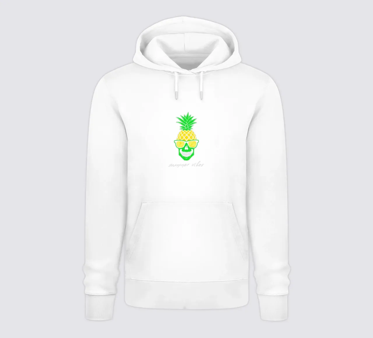 Scritta Summer Vibes con volto di ananas felpa con cappuccio da ArtDesign by KBK