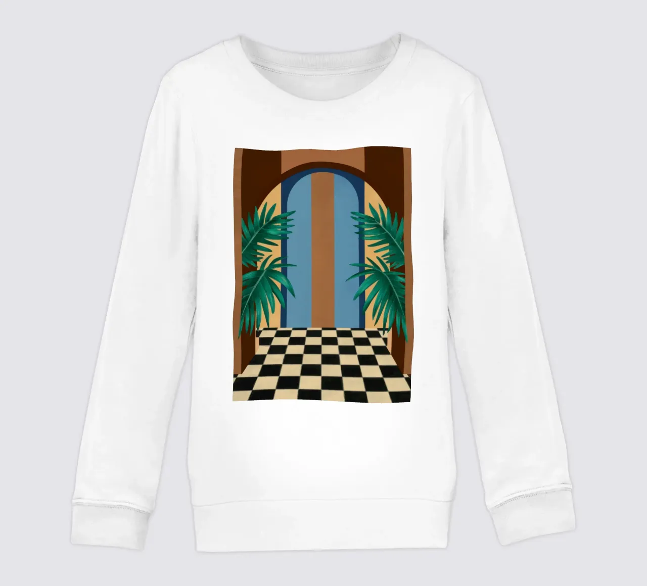 Checkered Path Archway kids sweatshirt by Pale Aura