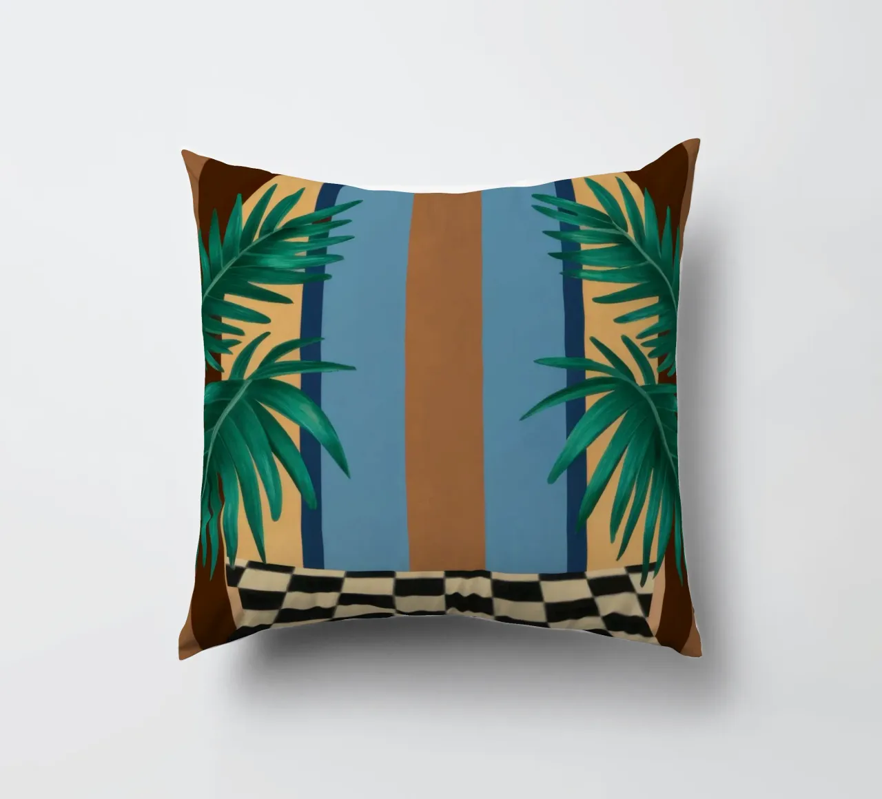 Checkered Path Archway decorative cushion by Pale Aura