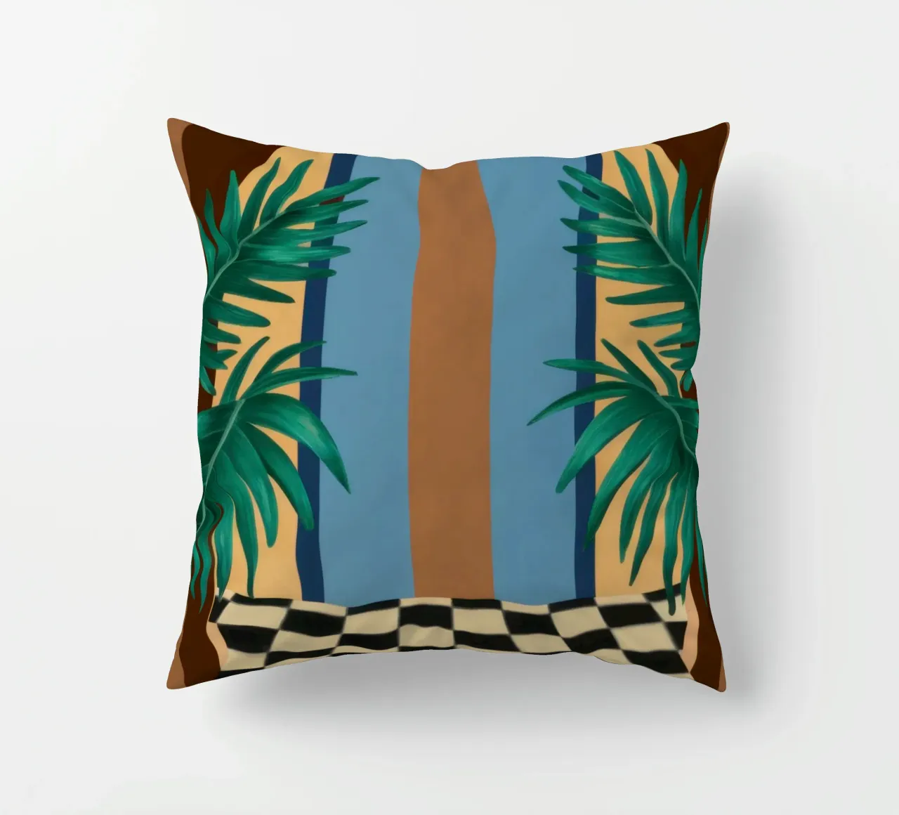 Checkered Path Archway decorative cushion by Pale Aura