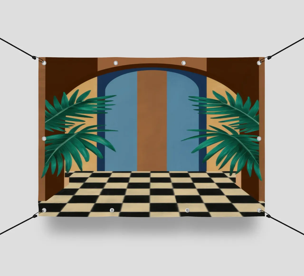 Arco del sentiero a scacchi telo in pvc da Pale Aura