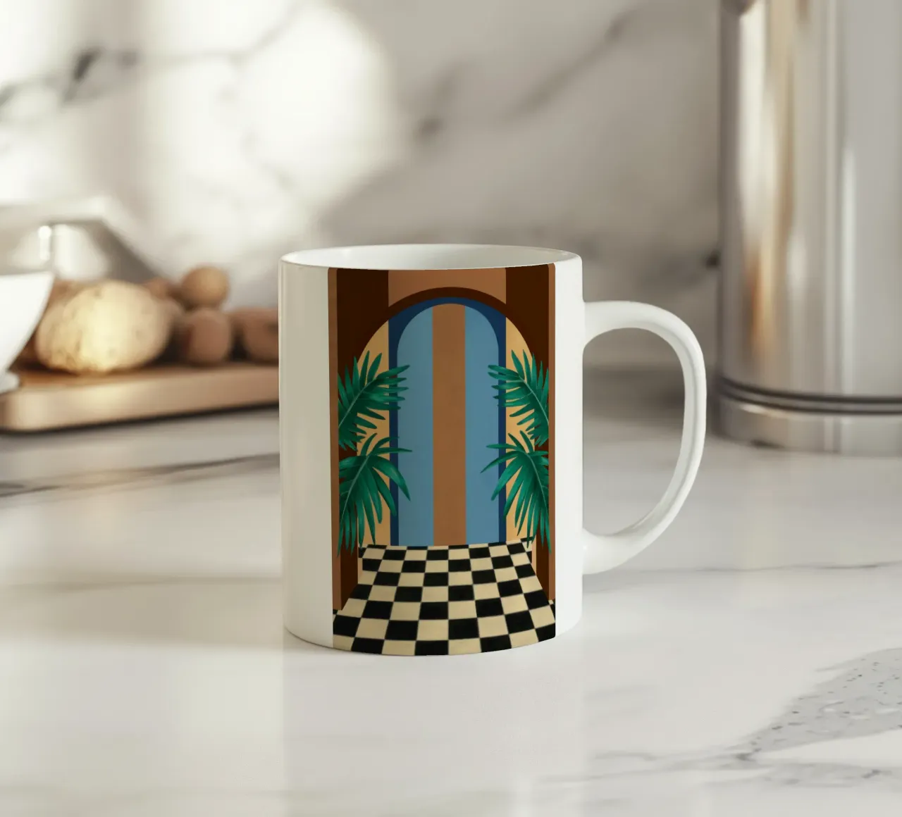 Arco del sentiero a scacchi tazza in ceramica da Pale Aura