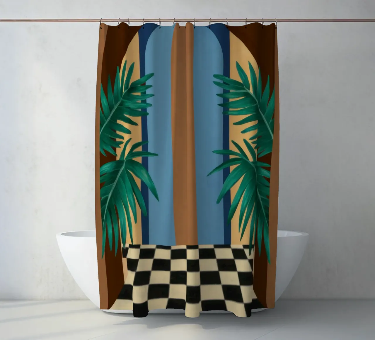 Checkered Path Archway shower curtain by Pale Aura