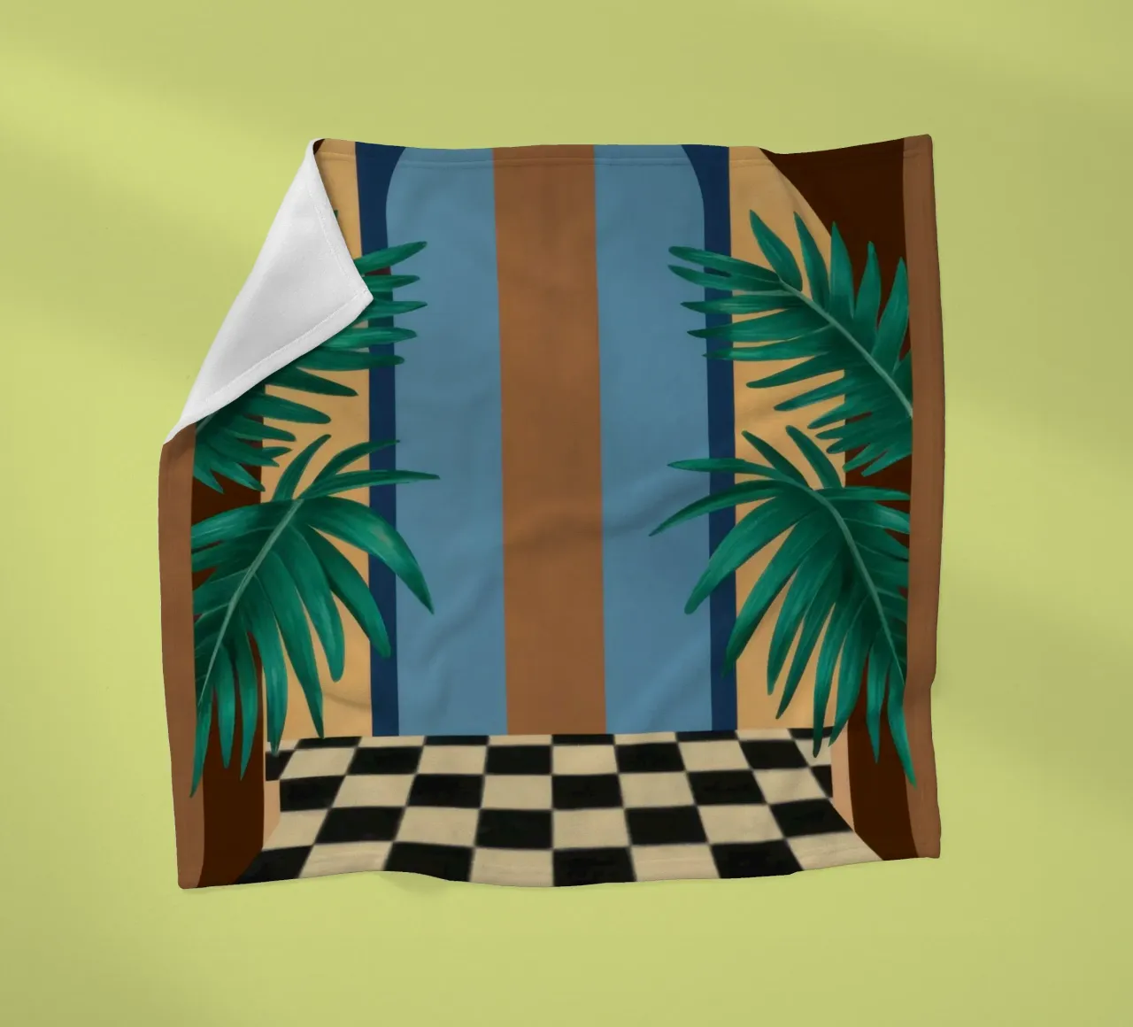 Checkered Path Archway fleece blanket by Pale Aura