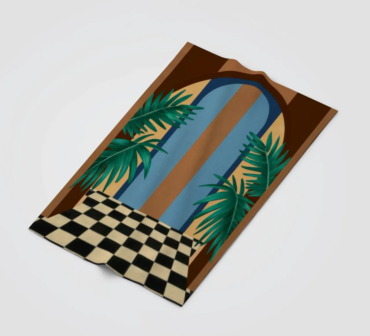 Checkered Path Archway fleece blanket by Pale Aura