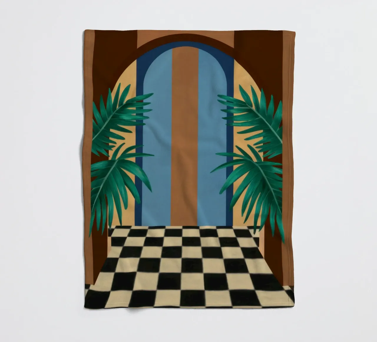 Checkered Path Archway fleece blanket by Pale Aura