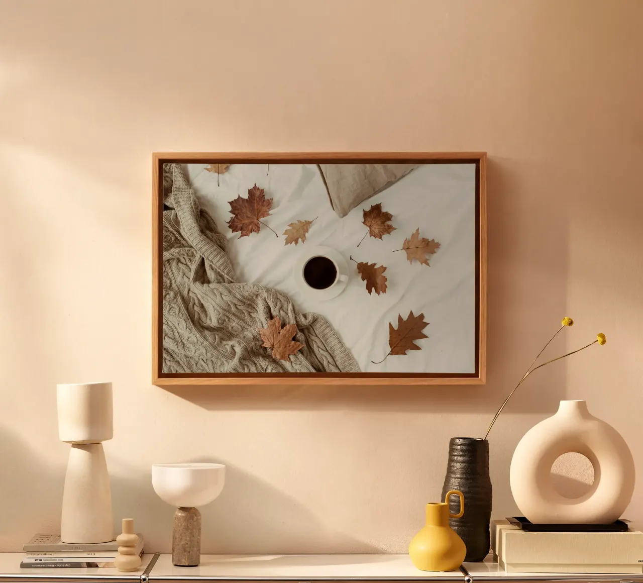 Accogliente quiete autunnale tela con Cornice a cassetta da PhotoVibe Decor